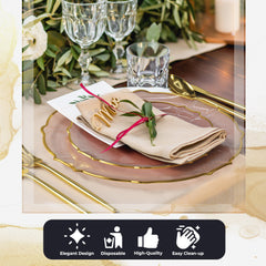 Pink/Gold Petal Plates - Combo Pack 120/120