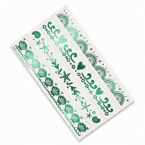 Shimmering Mermaid Bracelet Temporary Tattoos - 8 Pack