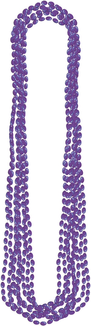 Purple Metallic Bead Necklaces - 8 Pack