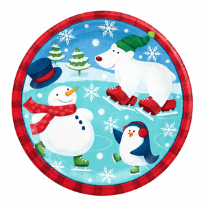 Festive Holiday Fun Paper Plates - 6.75" Round