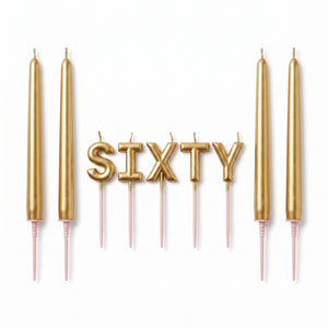 Golden Age 60th Birthday Candle Pick Set