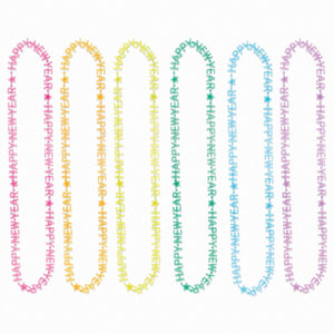 "Happy New Year" Glow-in-the-Dark Necklace Set - Multi-Colored, 6-Pack