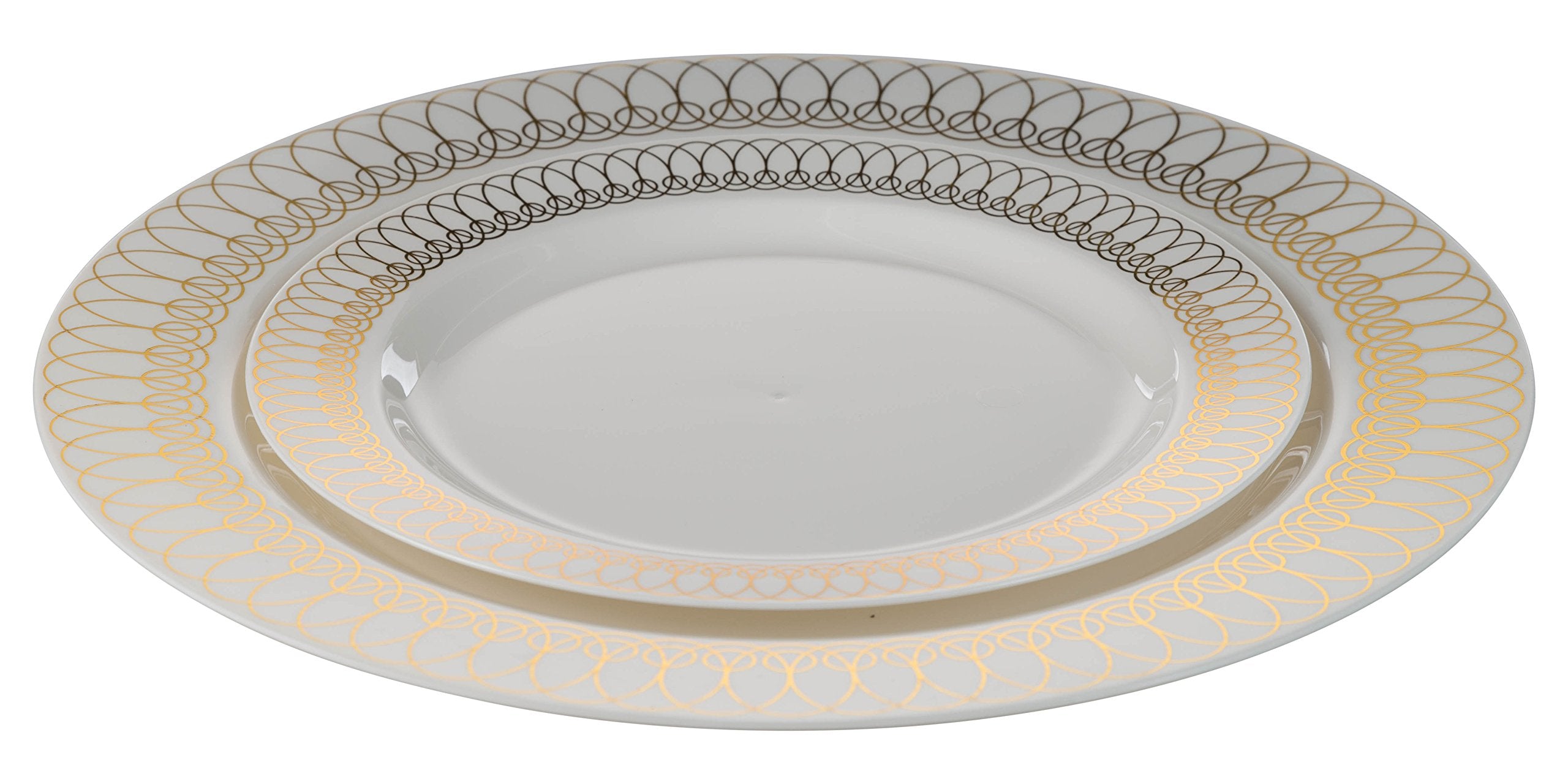 9 In. Gold Ovals Design Plates | 10 Count