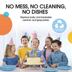 9 In. Light Blue Plastic Plates | Case of 600