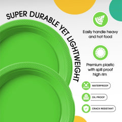 9 In. Lime Green Plastic Plates | Case of 600