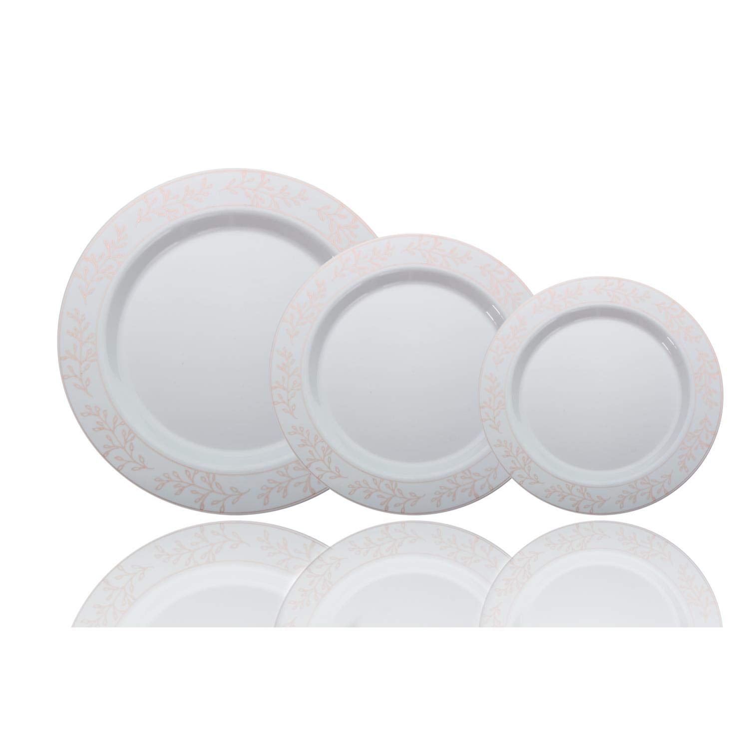 9 In. Rose Gold Leaf Premium Plates | 10 Count