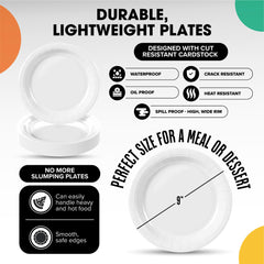 9 In. White Paper Plates | 100 Count