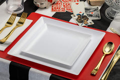 9 In. White Zen Design Plates | 10 Count