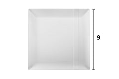 9 In. Zen Ridged White Square Plastic Plates | 120 Count