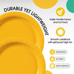 9 In. Yellow Paper Plates | Case of 1000