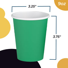 9 Oz. Emerald Green Paper Cups | Case of 1000