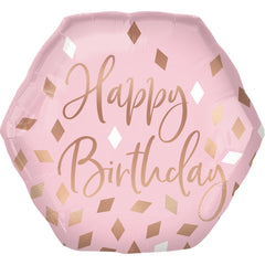 Elegant Blush Foil Super Shape Birthday Balloon