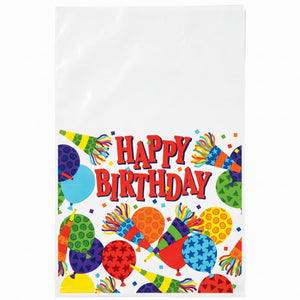 Festive Birthday Horns Plastic Table Cover