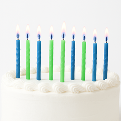 Blue & Green Spiral Novelty Birthday Candle