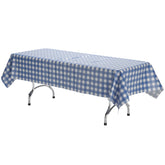 Blue Gingham Plastic Table Covers | 12 Pack - 54 In. x 108 In.