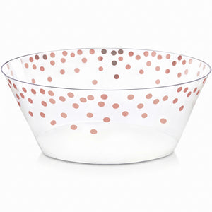 Elegant Rose Gold Dots Plastic Serving Bowl