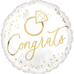 Elegant White and Gold Wedding Foil Balloon