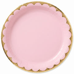 Elegant Rose Gold Trim 6.75" Paper Plates