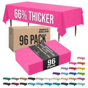 Premium Cerise Plastic Table Cover | Case of 96 | 54 in. x 108 in.
