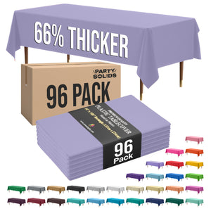 Premium Lavender Plastic Table Cover | Case of 96 | 54 in. x 108 in.
