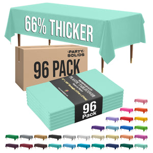 Premium Mint Plastic Table Cover | Case of 96 | 54 in. x 108 in.