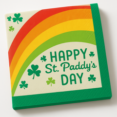 St. Patrick's Day Rainbow Beverage Napkins - 5 In. X 5 In.
