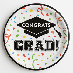 Congrats Grad! 6.75" Graduation Paper Plates