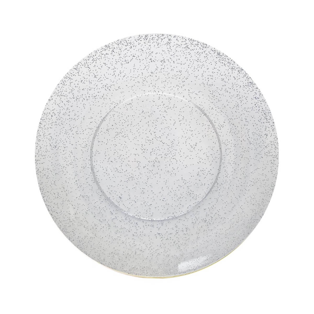 10 In. Silver Sparkle Design Plastic Plates | 10 Count