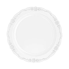 10.25 In. Clear Victorian Design Plates | 20 Count