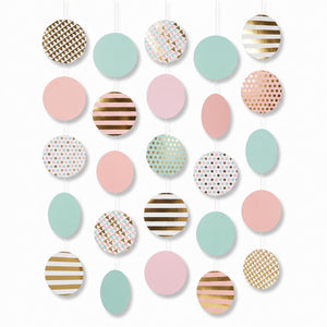 Pastel Circle Hanging String Decorations - 5 Pack
