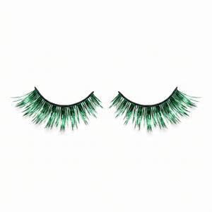 Festive Green Self-Adhesive Tinsel False Eyelashes