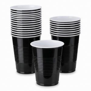Classic Black 18oz Plastic Cups - 16 Pack