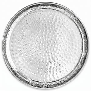 Premium 15.5" Hammered Silver Stainless Steel Tray