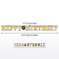 Better with Age Customizable "Happy Birthday" Banner Decoration, 10-ft