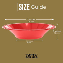 12 Oz. Red Plastic Bowls | 50 Count