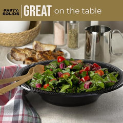 12 Oz. Black Plastic Bowls | 50 Count