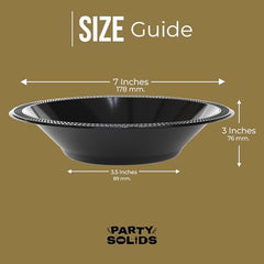12 Oz. Black Plastic Bowls | 50 Count
