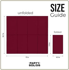 Burgundy Guest Towel Napkins | 8 in. x 4 in. | 40 Ct.