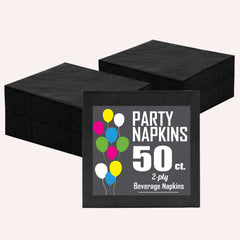 Black Beverage Napkins - 4.75 In. X 4.75 In. | 1800 Count