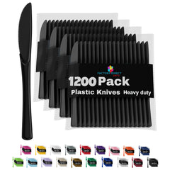 Heavy Duty Black Plastic Knives - 7.75 in. | Case of 1200