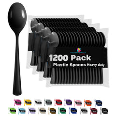 Heavy Duty Black Plastic Spoons - 7 in. | Case of 1200