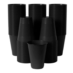 12 Oz. Black Plastic Cups | 50 Count