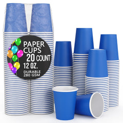 12 Oz. Dark Blue Paper Cups | 20 Count
