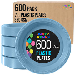7 in. Light Blue Plastic Plates | Case of 600