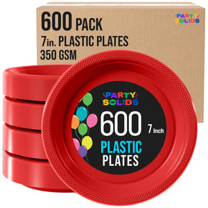 7 in. Red Plastic Plates | Case of 600