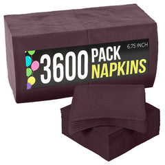 Brown Luncheon Napkins - 6.75 in. x 6.75 in. | Case of 3600
