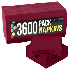 Burgundy Luncheon Napkins - 6.75 in. x 6.75 in. | Case of 3600