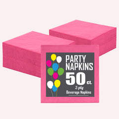 Cerise Beverage Napkins - 4.75 In. X 4.75 In. | 1800 Count