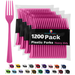 Heavy Duty Cerise Plastic Forks - 7.5 in. | Case of 1200