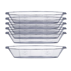 Clear Scrollware Serving Boats | 5 Count